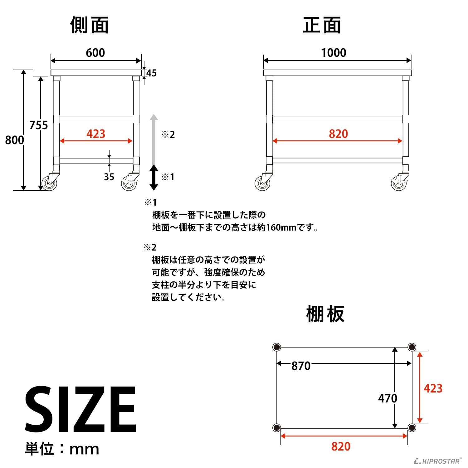 Amazon.co.jp: ステンレス 作業台 キャスター付き 3段 業務用 調理台